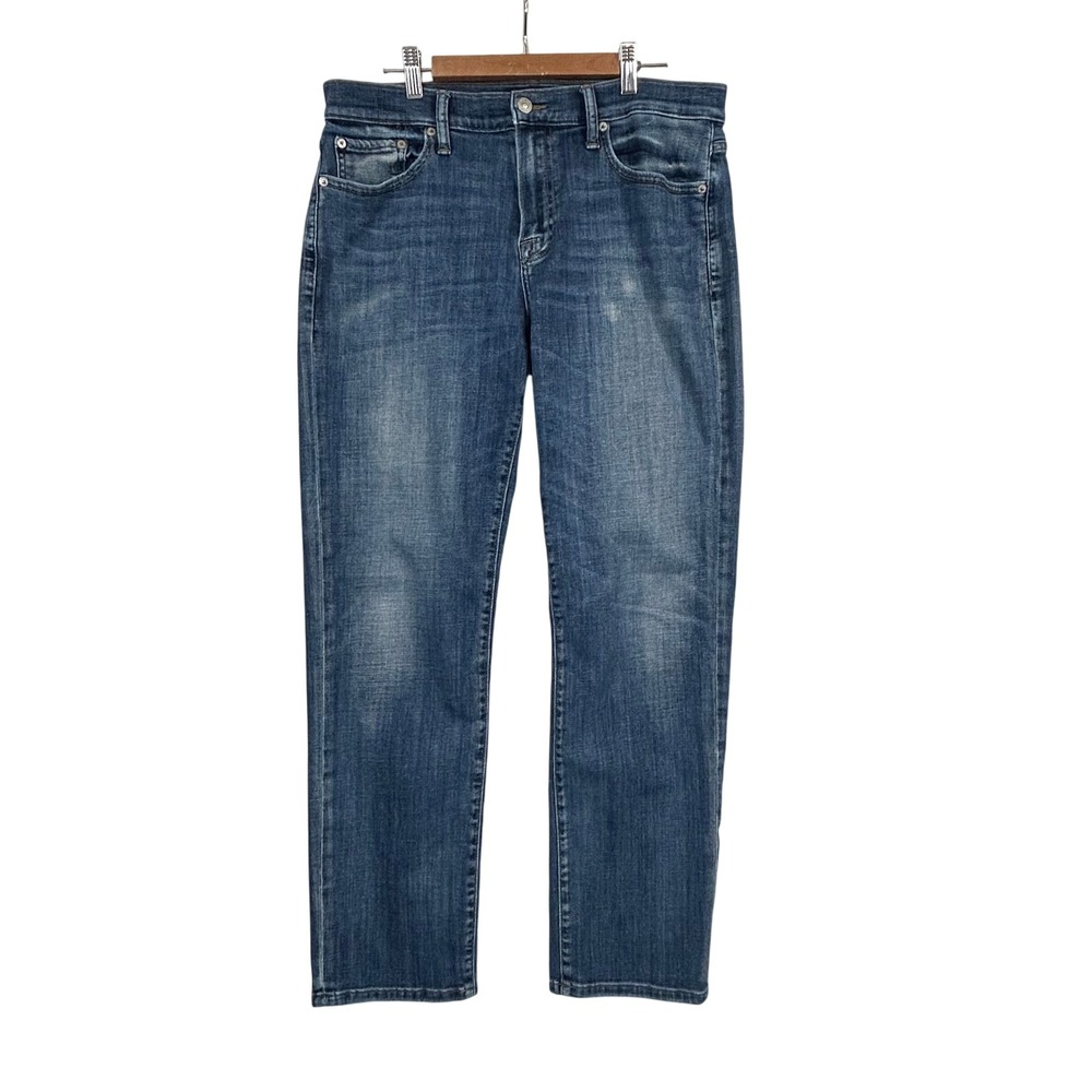 Lucky Brand 221 Straight Jeans Mens 33x32 Medium Wash Blue Denim Coolmax Tencel